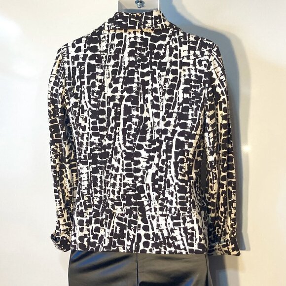 Chico's SZ S  Chocolate brown print Moto Jacket Wardrobe Staple Classic Chic - Picture 5 of 9